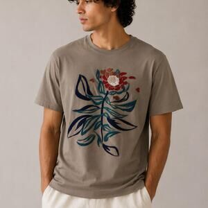 Express embroidered floral tee